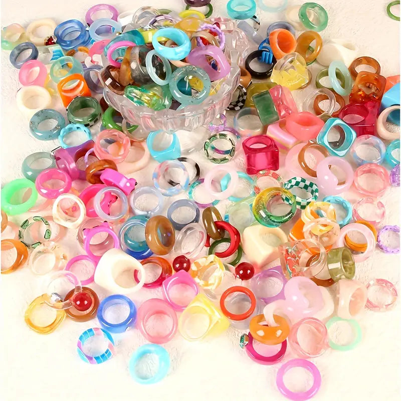 Aclyric Rings Spring Fun Acrylic Rings Variety Pack of 30 Rings – Kate Tuesday Wholesale