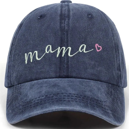 Mama Navy Hat With Pink Heart