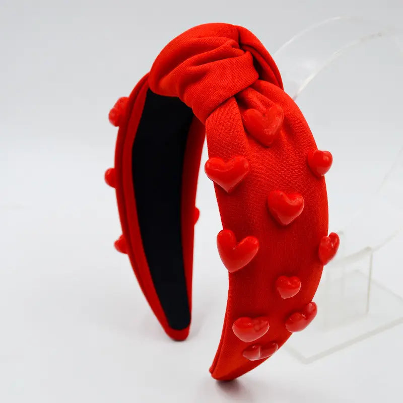 Red Hearts Valentines Headband