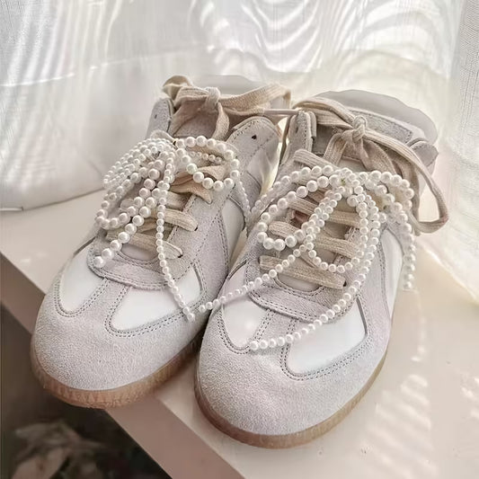 Pearl Bow Shoe Lace Charms