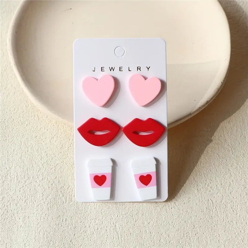 My Faves Valentines Day Triple Earring Sets