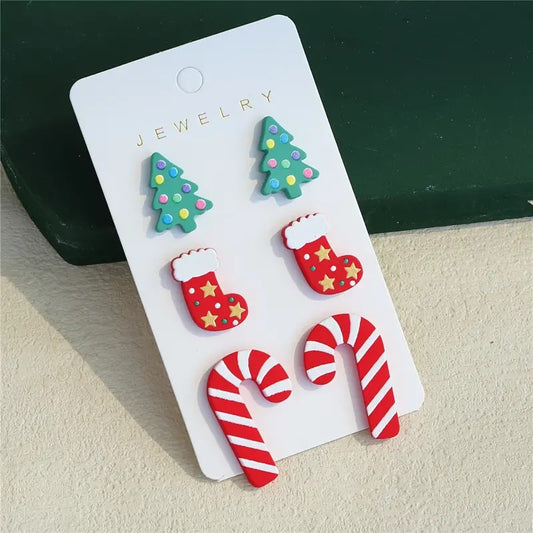 ❄️Classic Holiday Earrings Studs Set