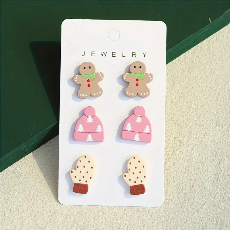 ❄️Cutesy Holiday Earrings Studs Set