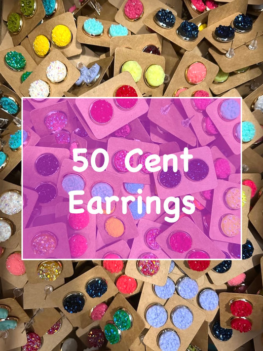 50 Cent Druzy Earrings CRAZY SALE