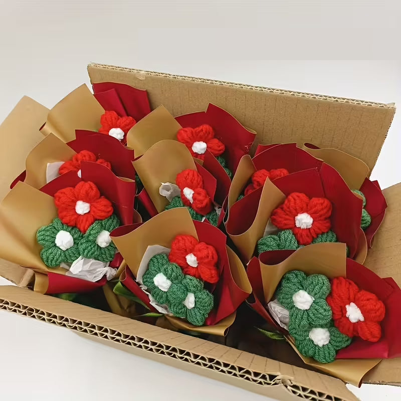 Christmas Crochet Flower Bouquets