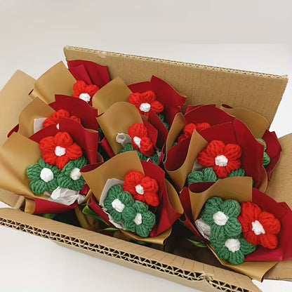 Christmas Crochet Flower Bouquets