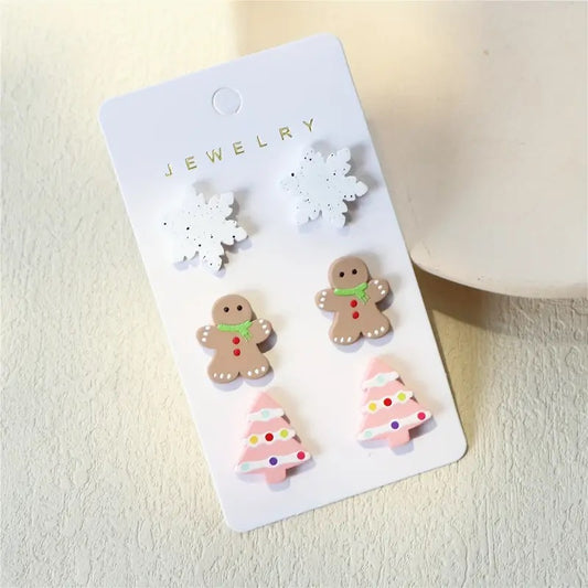 ❄️Holiday Earrings Studs Set