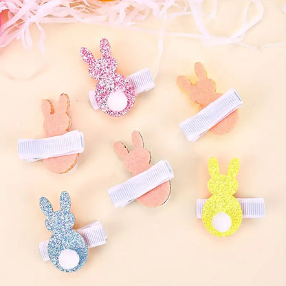 🌸 Easter Glittery Bunny Hair Clips