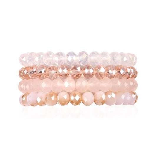 Pinks Set of 4 Stretchy Bracelets
