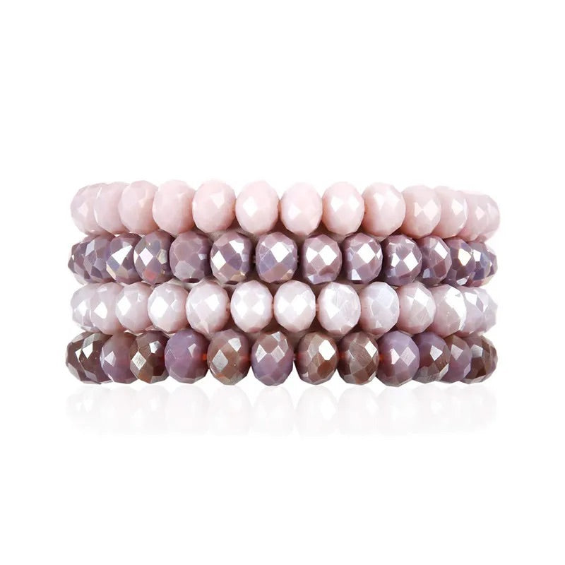 Purples Set of 4 Stretchy Bracelets