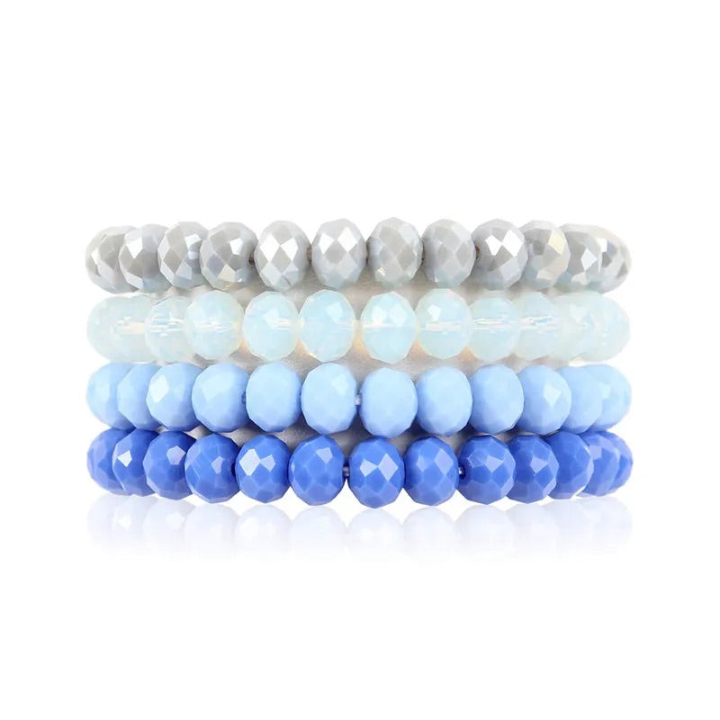 Blues Set of 4 Stretchy Bracelets