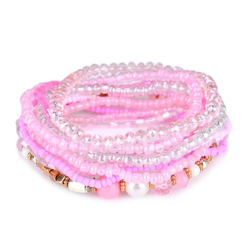 Hot Pink Stretchy Bracelet Set