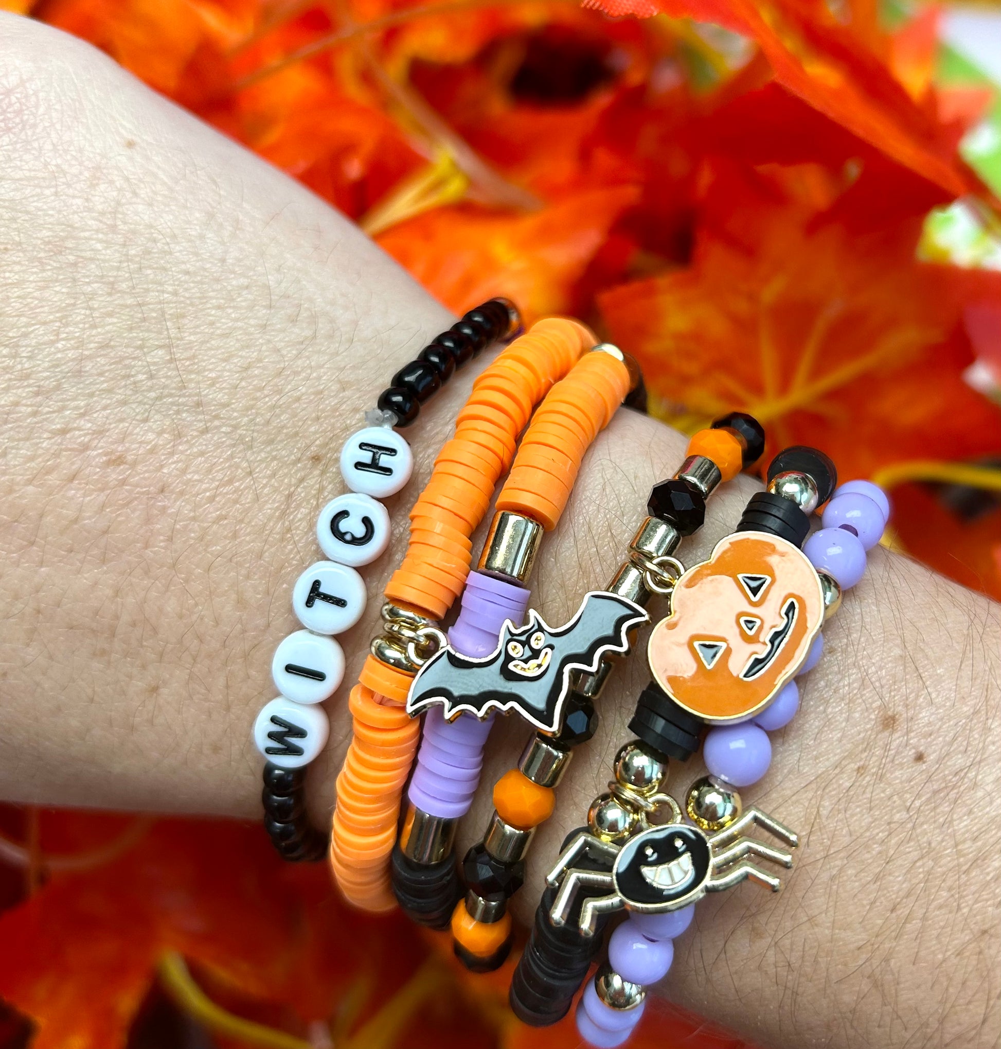 Witch Charm Halloween Stretchy Bracelet Set – Kate Tuesday Wholesale