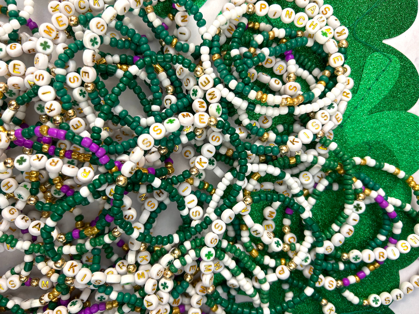 🍀 St Patricks Day Mix Stretchy Bracelets!