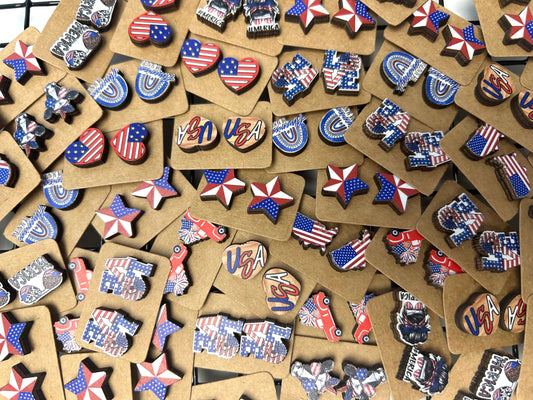 ❤️💙🤍 Red, White + Blue Patriotic Stud Earrings