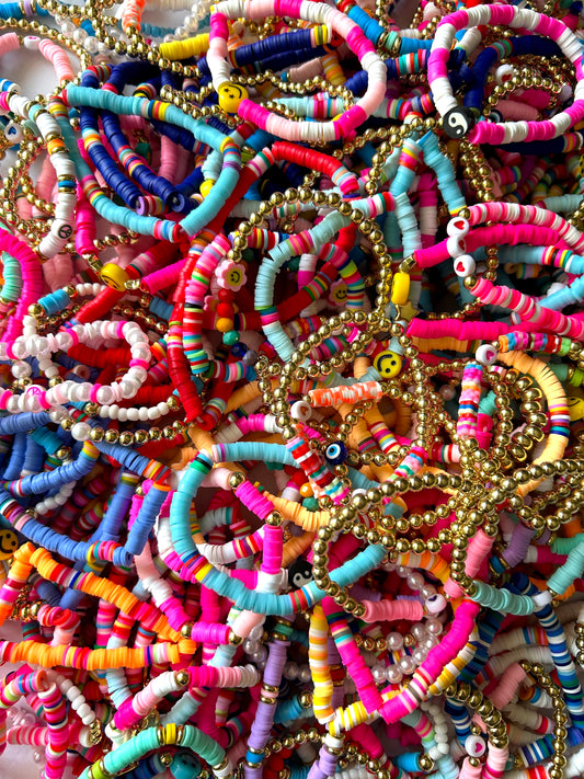🩷Bright Colored Summer Stretchy Bracelets🌸