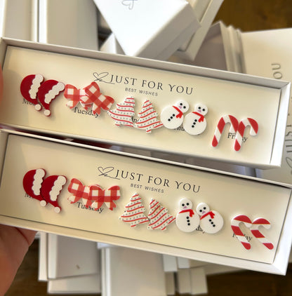 Cutesy Christmas Boxes of Stud Earrings