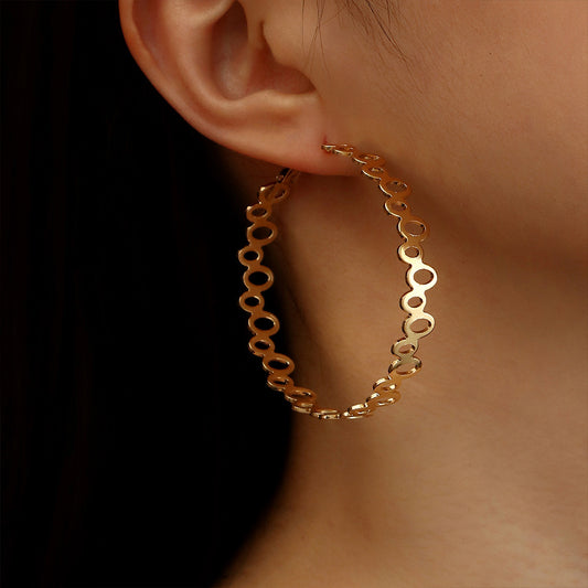 Rock The Chain Light Gold Hoops