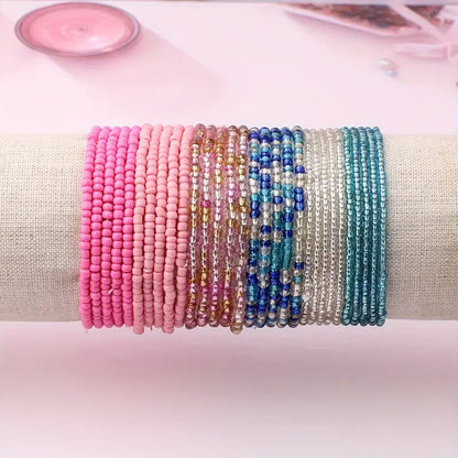 Spring Pink + Blues Mix Stretchy Bracelets!