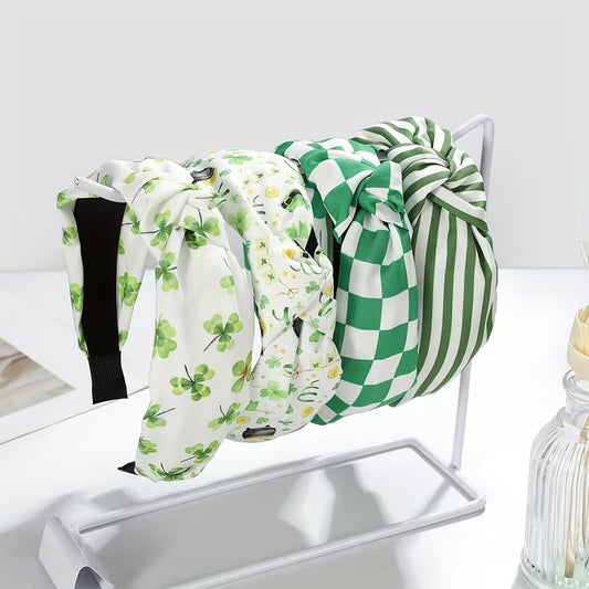 St. Patricks Pack of 4 Headbands Checkered