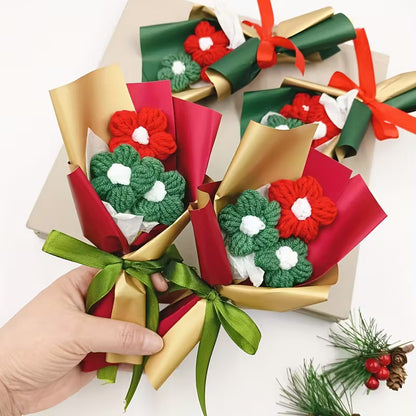 Christmas Crochet Flower Bouquets