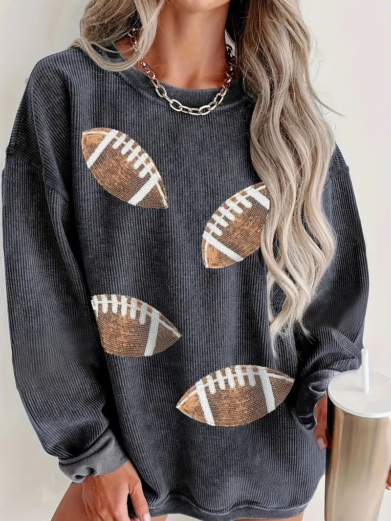 🏈Softest Sequin Football Cozy Shirts