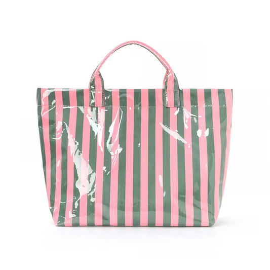 Summer Stripe Green and Pink Trendy Bag