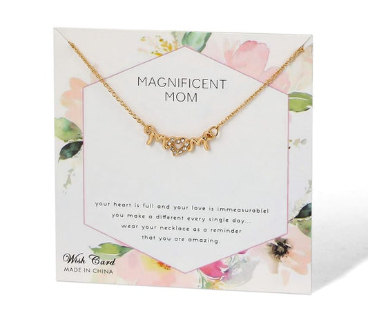 Magnificent Mom Gold Necklace on Card