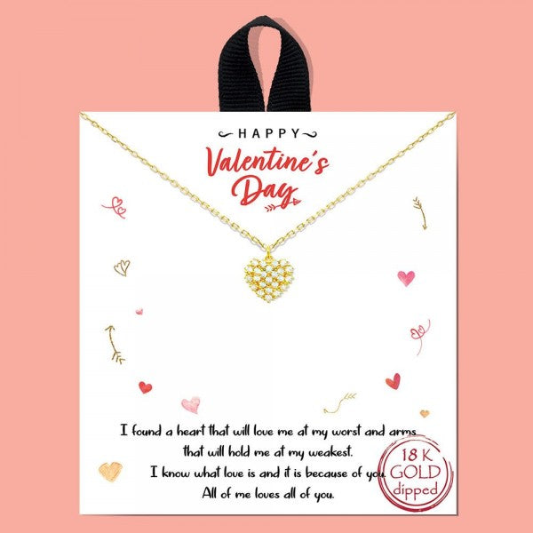 Gold Dainty Heart Gold Necklace on Card