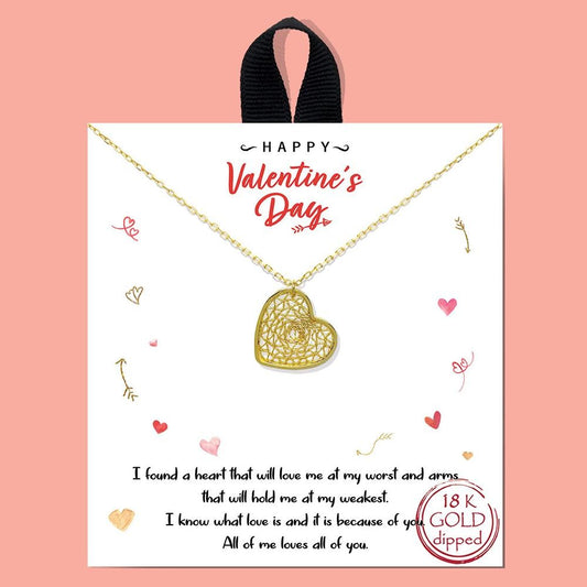 Pretty Heart Necklace on Card