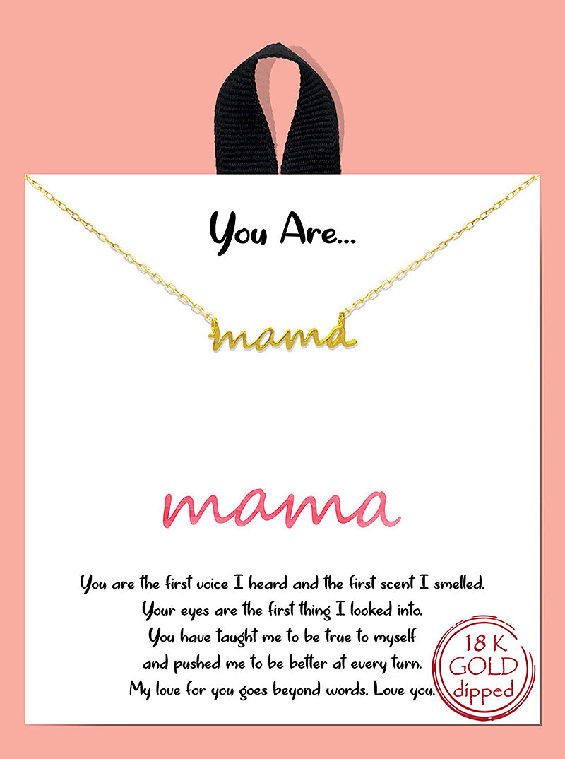 MAMA Gold Necklace on Card SALE