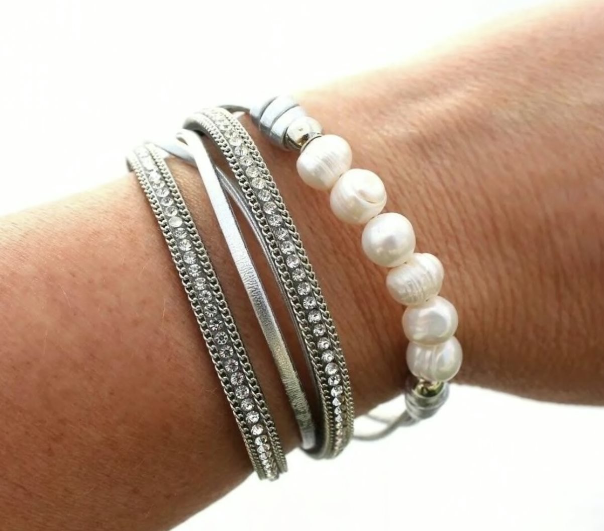 Pearl Wrap Crystal Bracelets