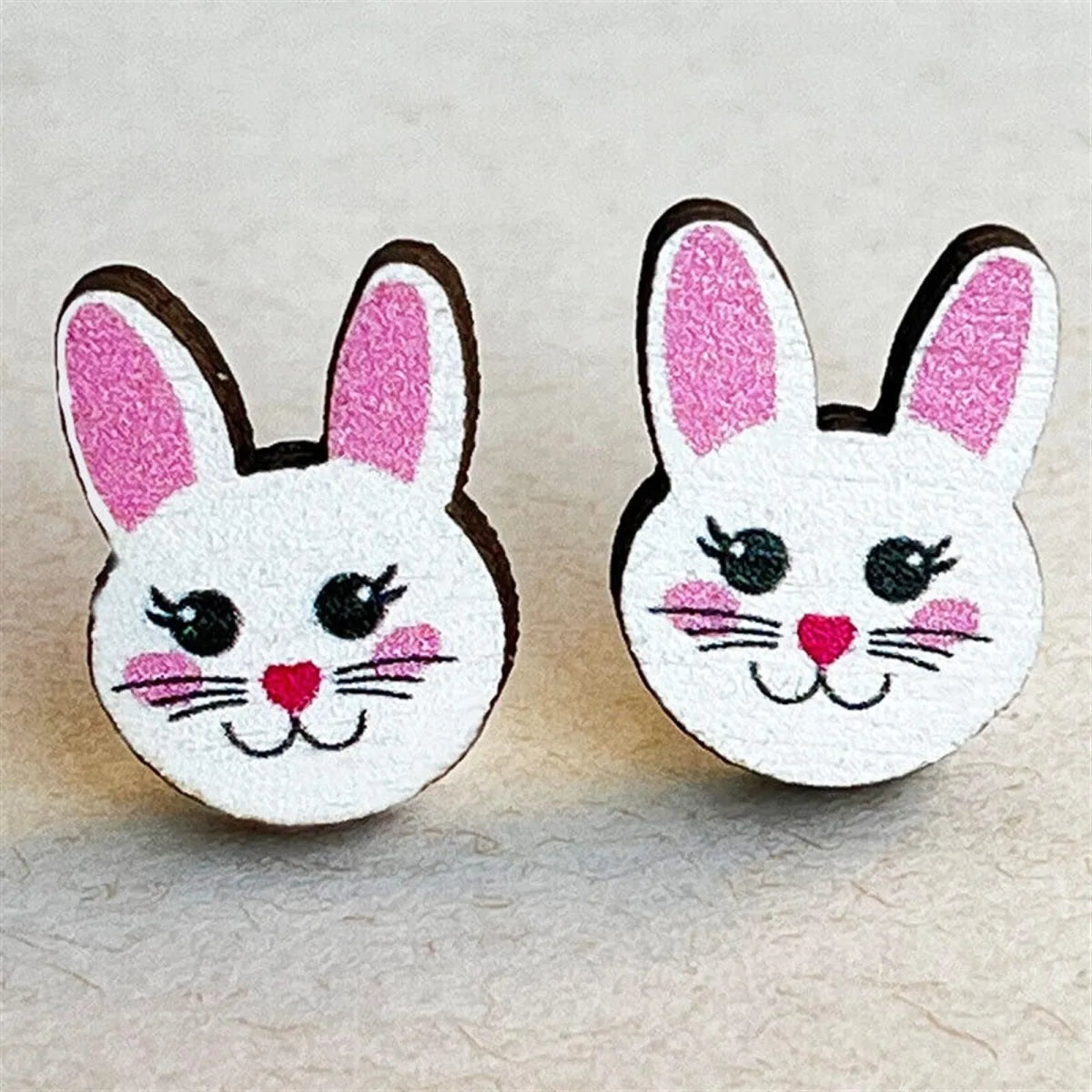 Easter Wood Stud Earrings
