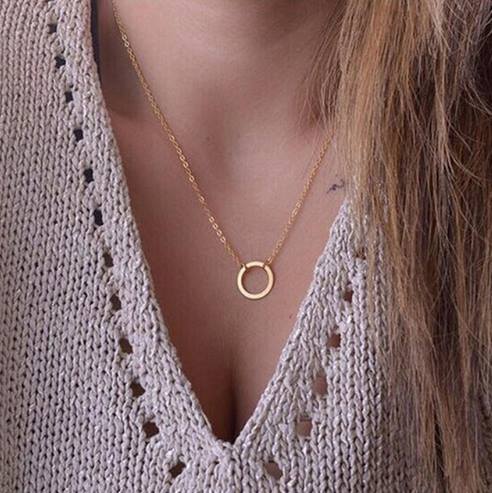 Gold Small Circle Necklace