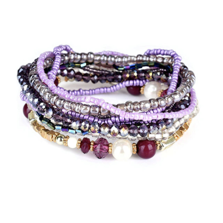Purple Stretchy Bracelet Set