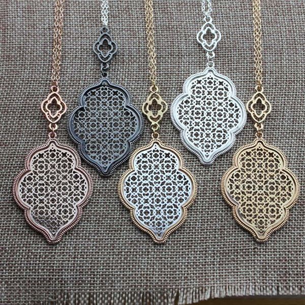 Thin Metal Filigree Lace Necklaces