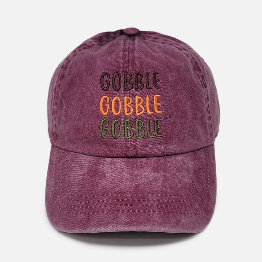 Burgundy Gobble Gobble Baseball Hat