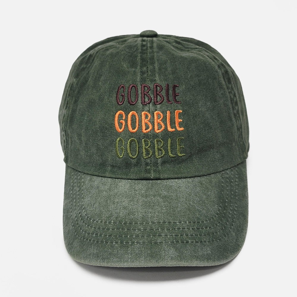 Olive Gobble Gobble Baseball Hat
