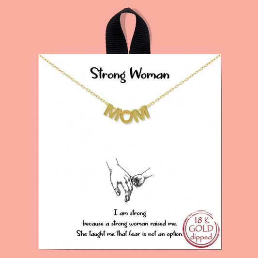 MOM Gold Necklace on Card