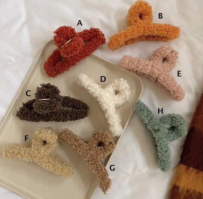 Fuzzy Hair Clips