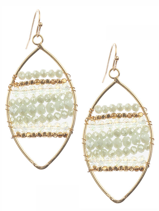 Green Mist Beaded Earrings