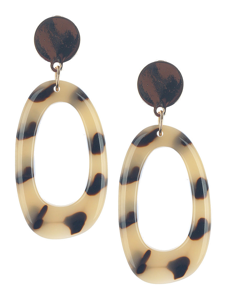 Leopard Oval Dangle Earrings