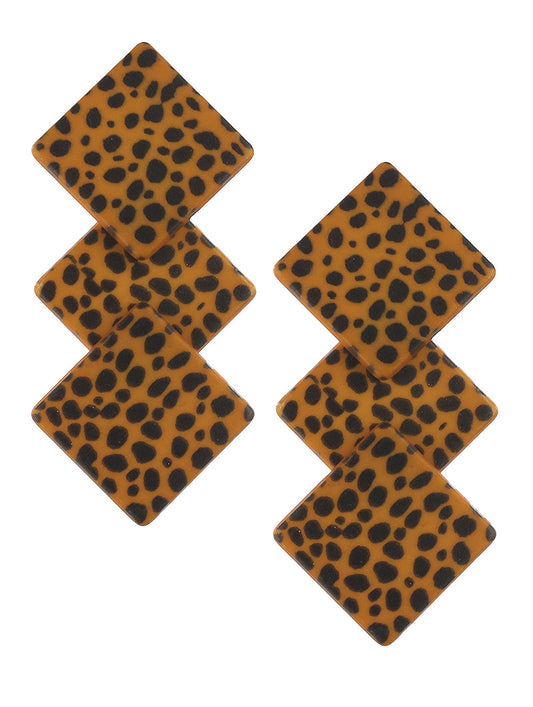 Hang Babe Cheetah Leopard Acrylic Resin Earrings