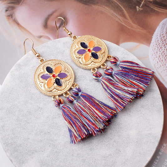 Rainbow July Tassel Earrings