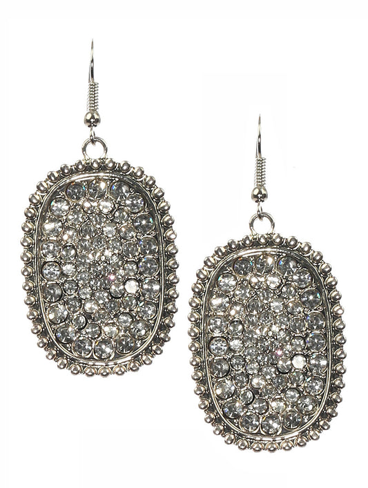 Clear Crystal Pave Hang Earrings