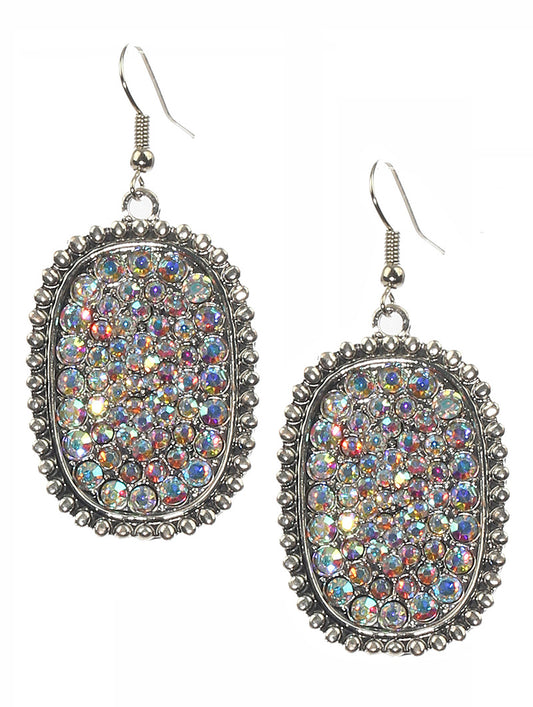 Multicolor Crystal Pave Hang Earrings