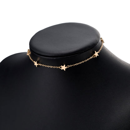 Silver and Gold Star Choker Necklaces