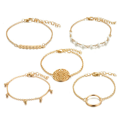 Gold Tocona 5 Piece Bracelet Set