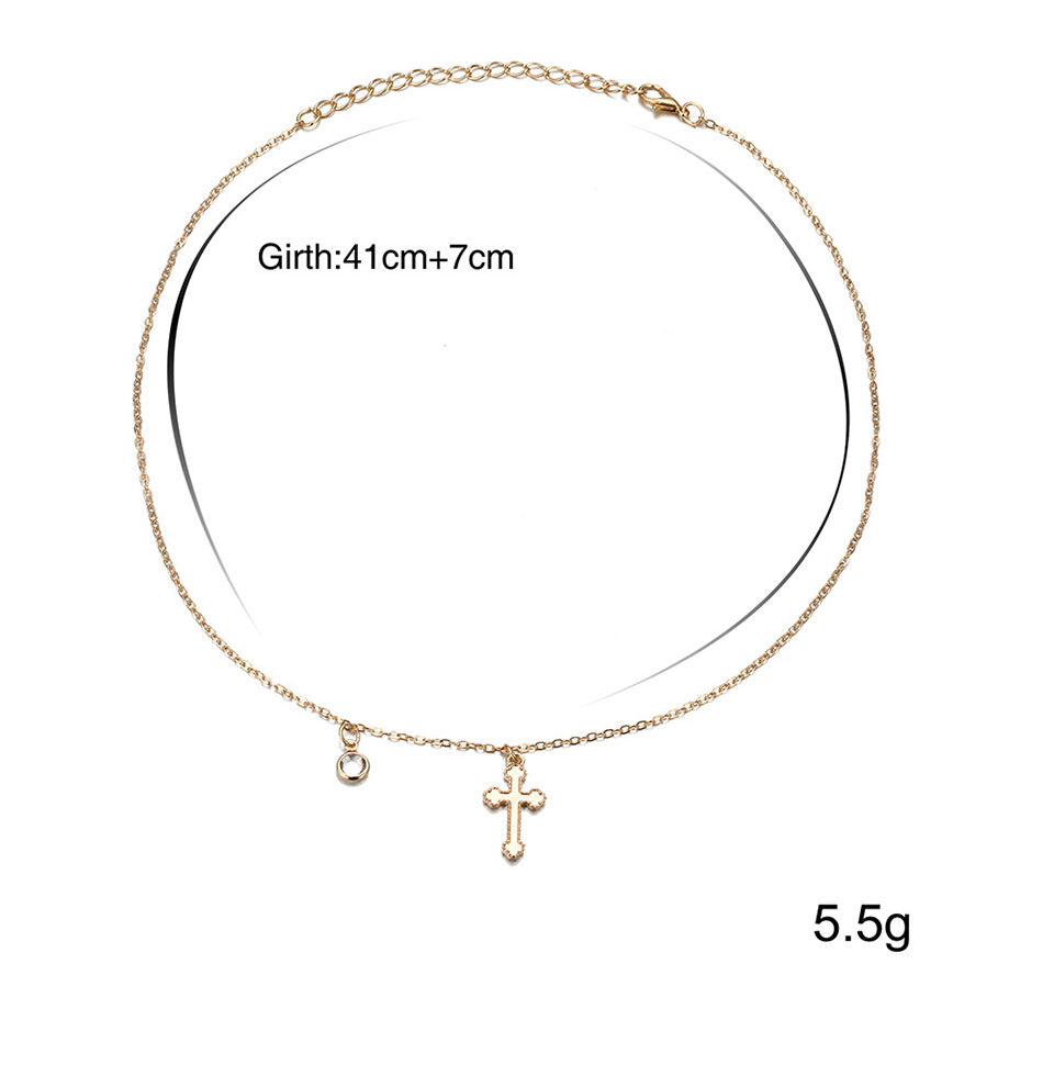Jane Cross Diamond Necklace Gold