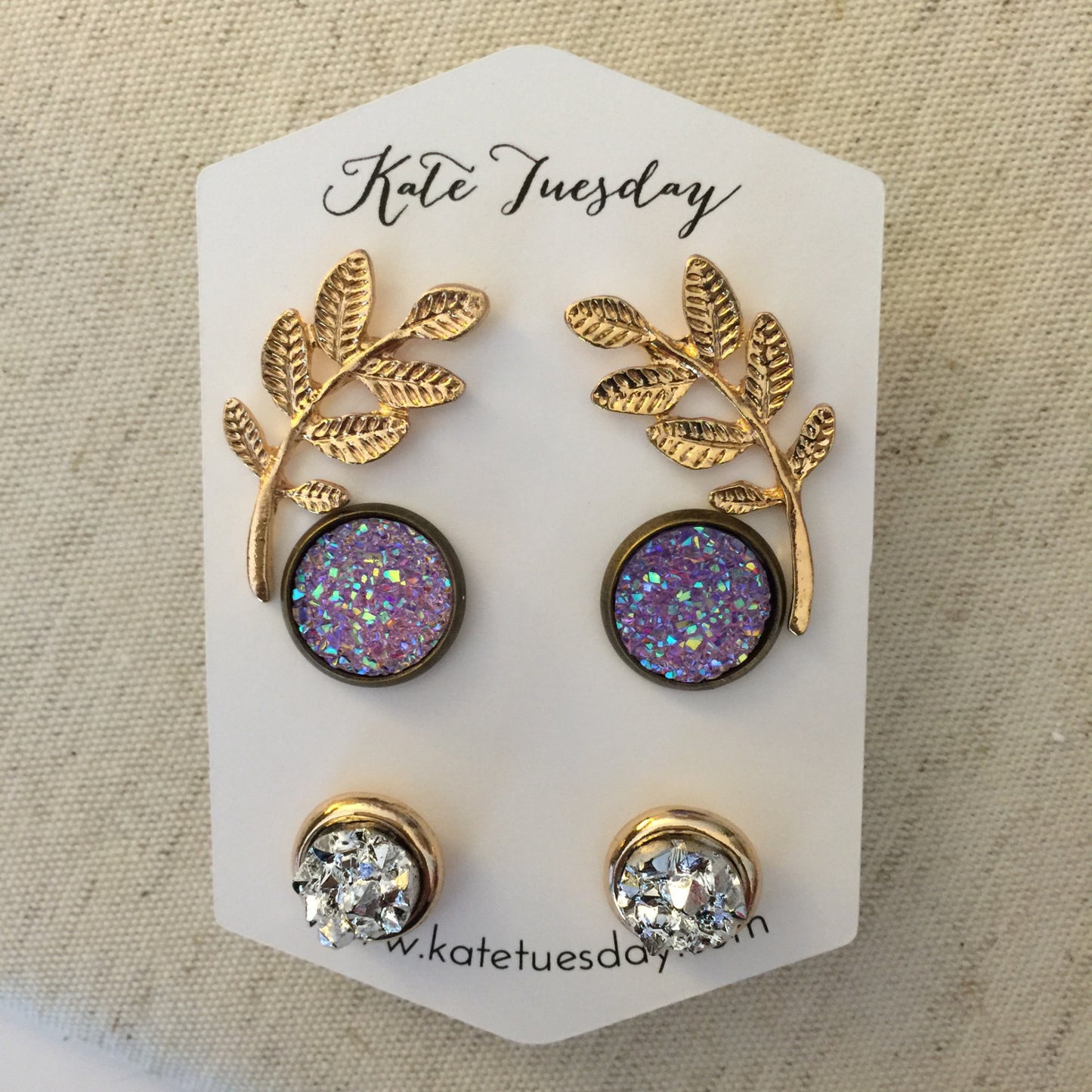 Athena Druzy Earrings Set